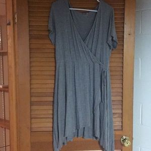 Faux gray wrap dress